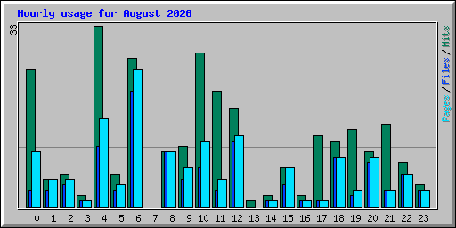 Hourly usage for August 2026